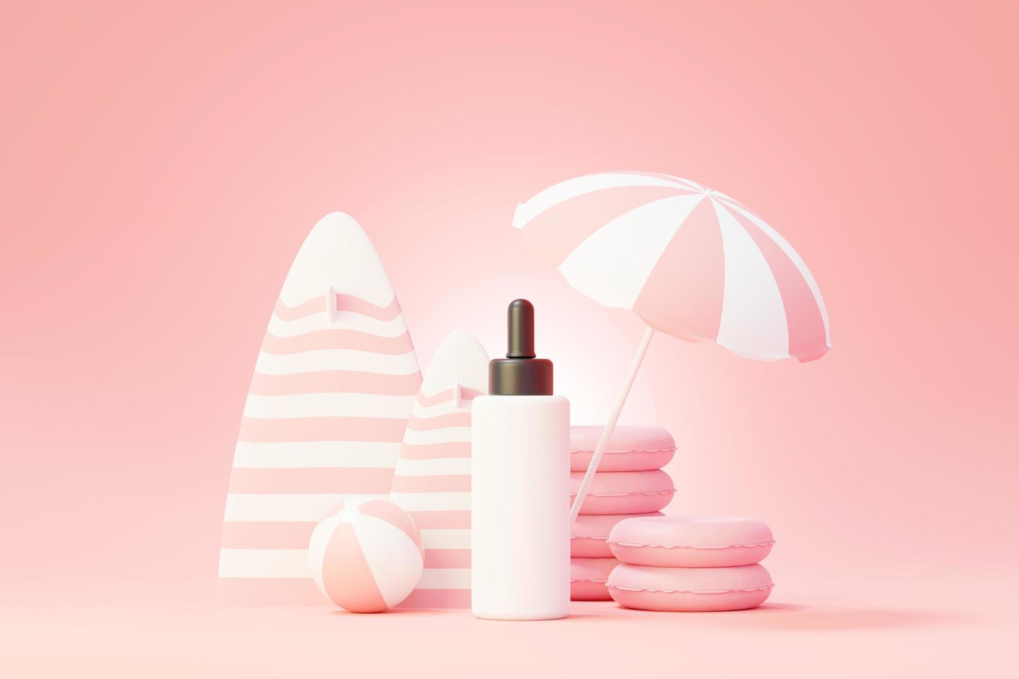 3d renderização de produtos cosméticos em branco para a pele ou embalagens para maquete. sabonete de beleza e conceito de spa. umidade do óleo de loção para a saúde da pele. design premium e de luxo para branding. foto