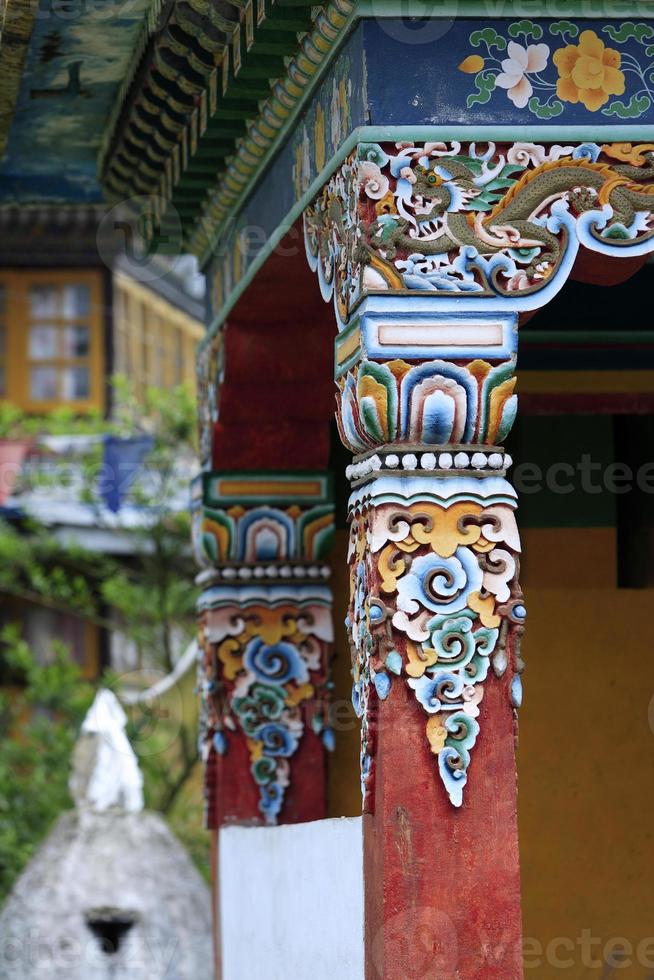 pinturas no mosteiro budista em sikkim, maio de 2009, Índia foto