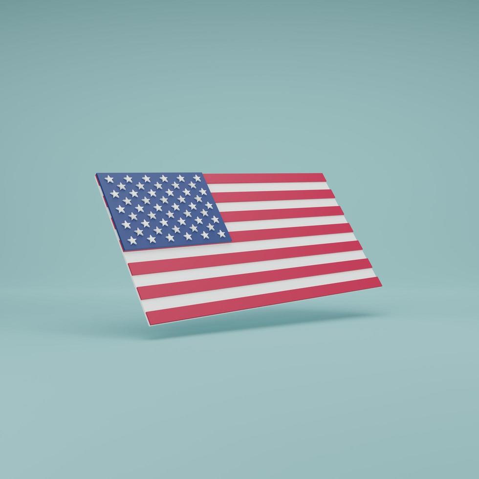 bandeira da nação dos estados unidos com estrelas e listras 3d render ilustração foto