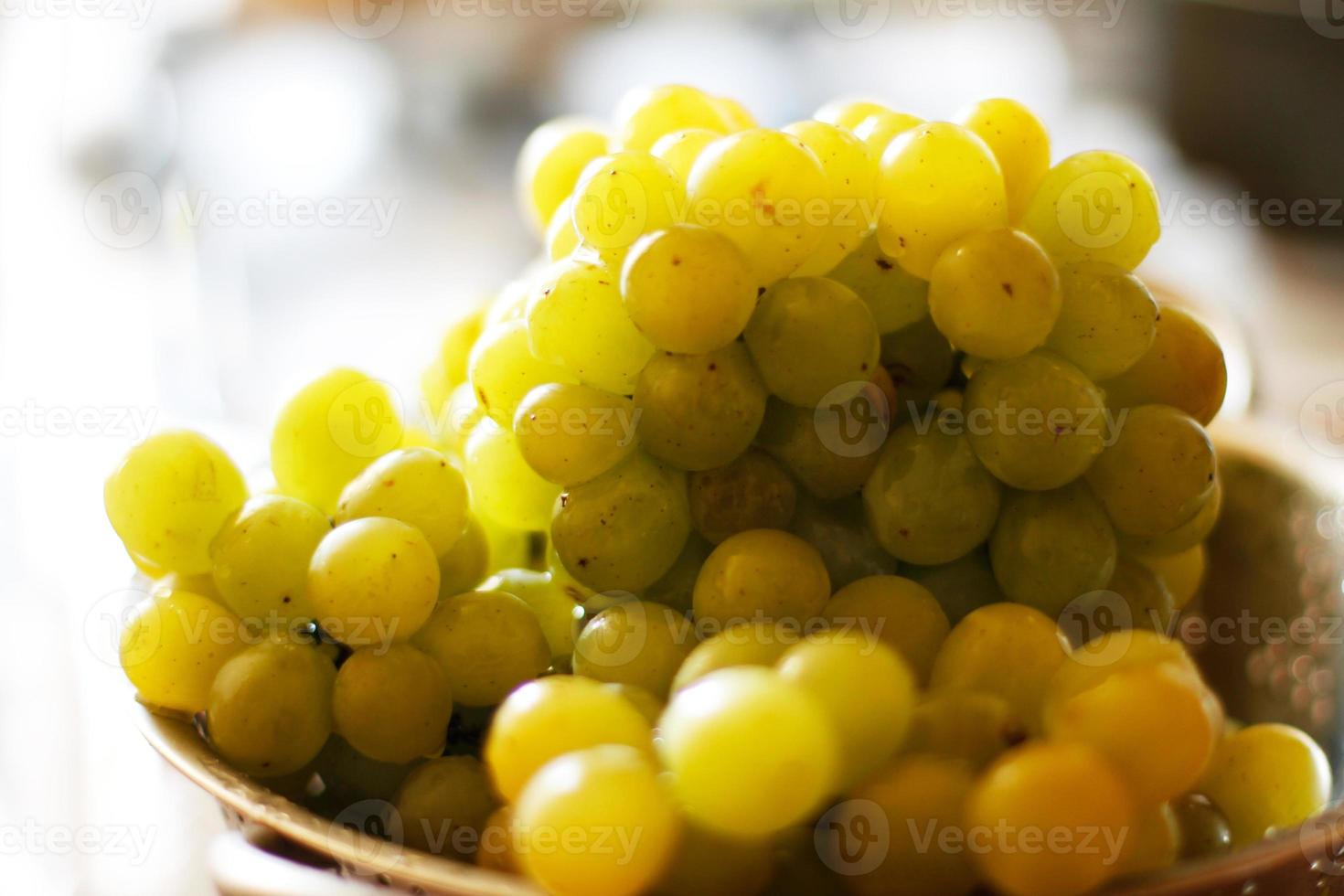 as uvas maduras iluminadas pelo sol foto
