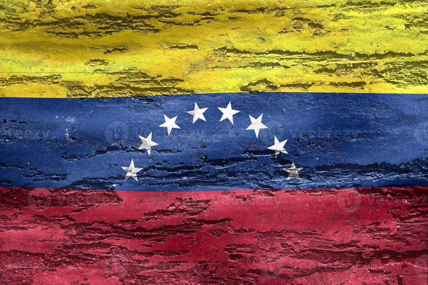 ilustração 3D de uma bandeira da venezuela - bandeira de tecido acenando realista foto