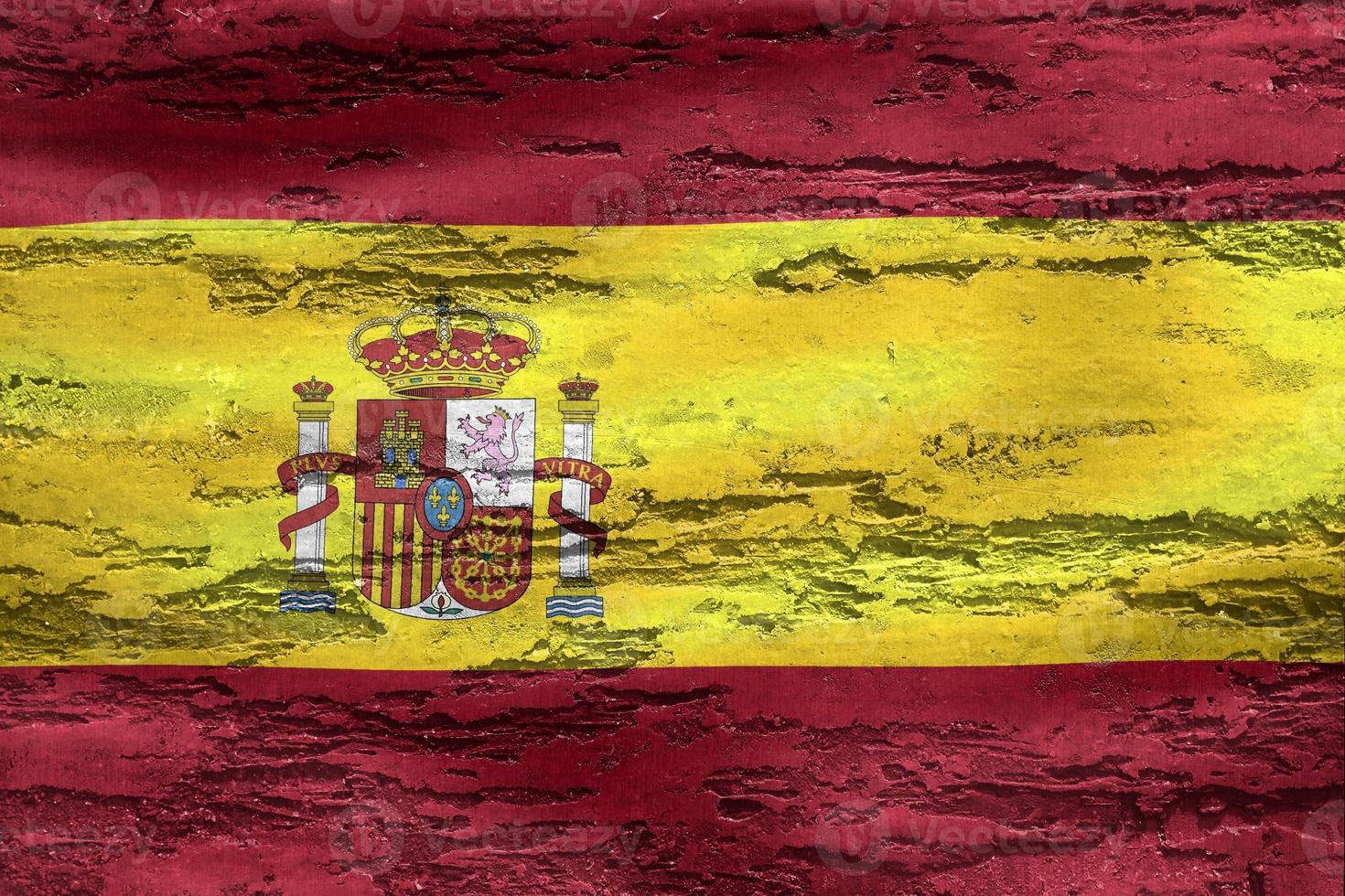 bandeira da espanha - bandeira de tecido acenando realista foto