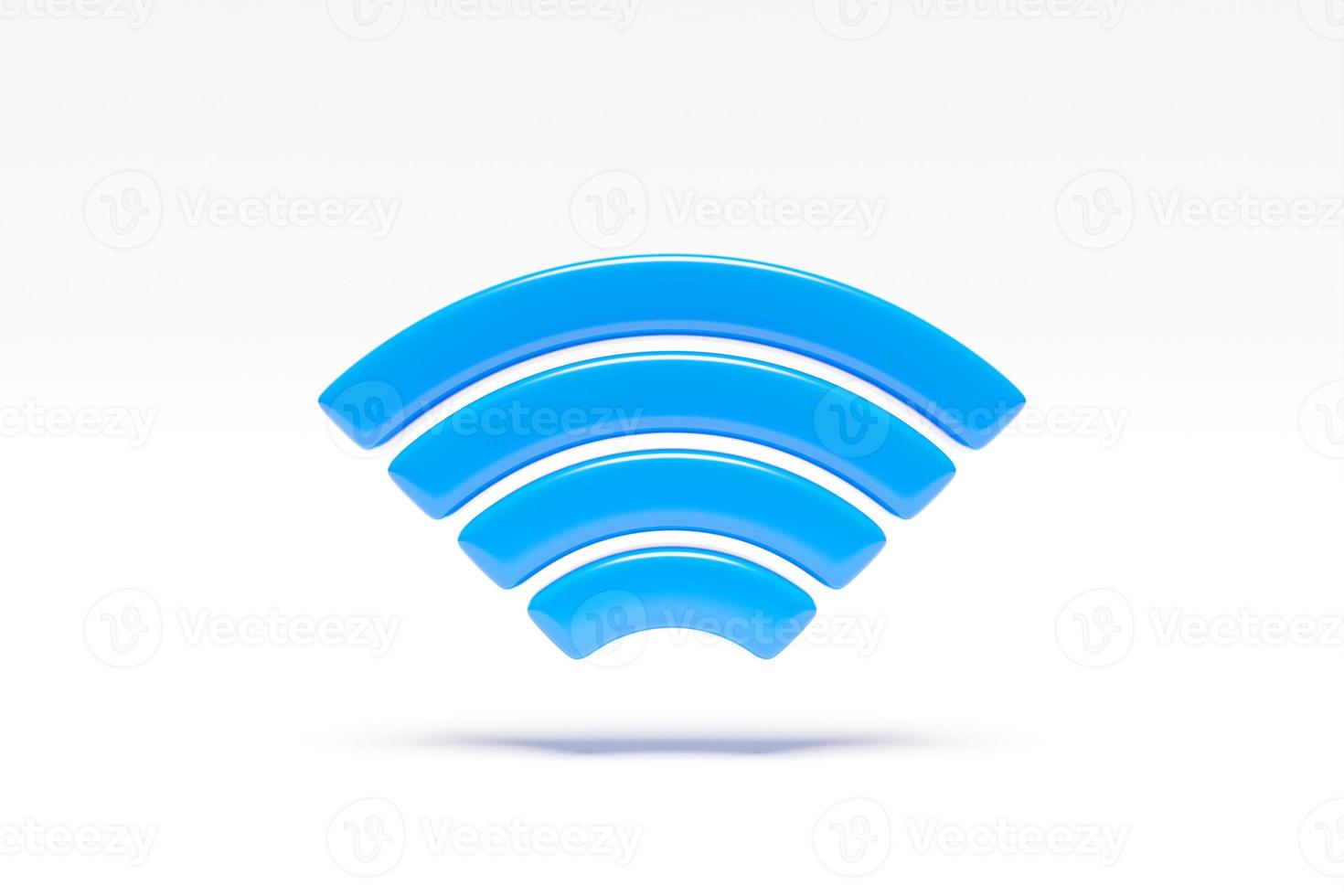 Ilustração 3D de uma conexão celular de trabalho wi-fi em um fundo branco. foto
