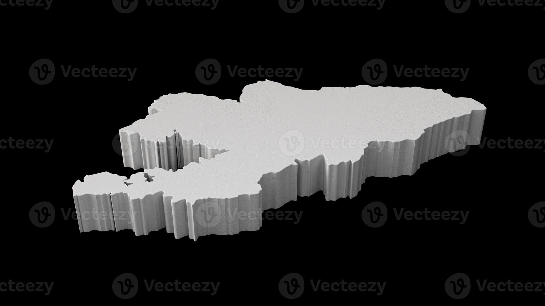 mapa 3d do quirguistão na ilustração 3d de fundo preto foto