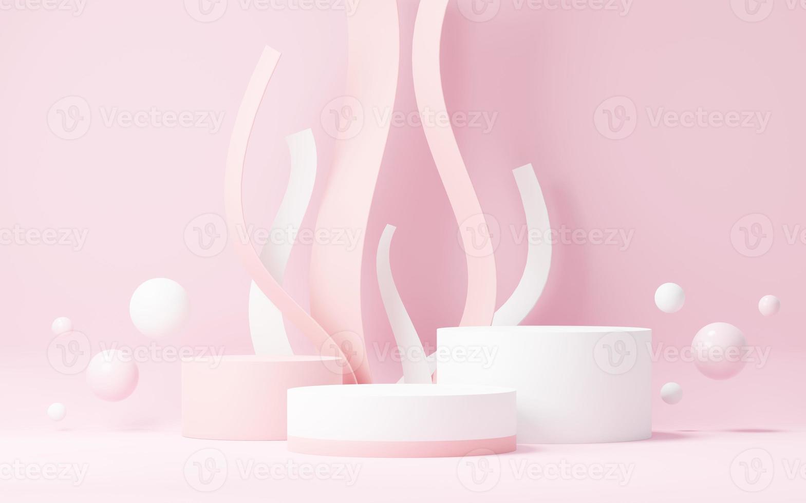 3d renderização plataforma de pódio de exibição abstrata para apresentação de produtos e publicidade. cenário de cena mínimo com design limpo. pedestal vago para maquete. palco vazio com cor pastel para cosméticos. foto