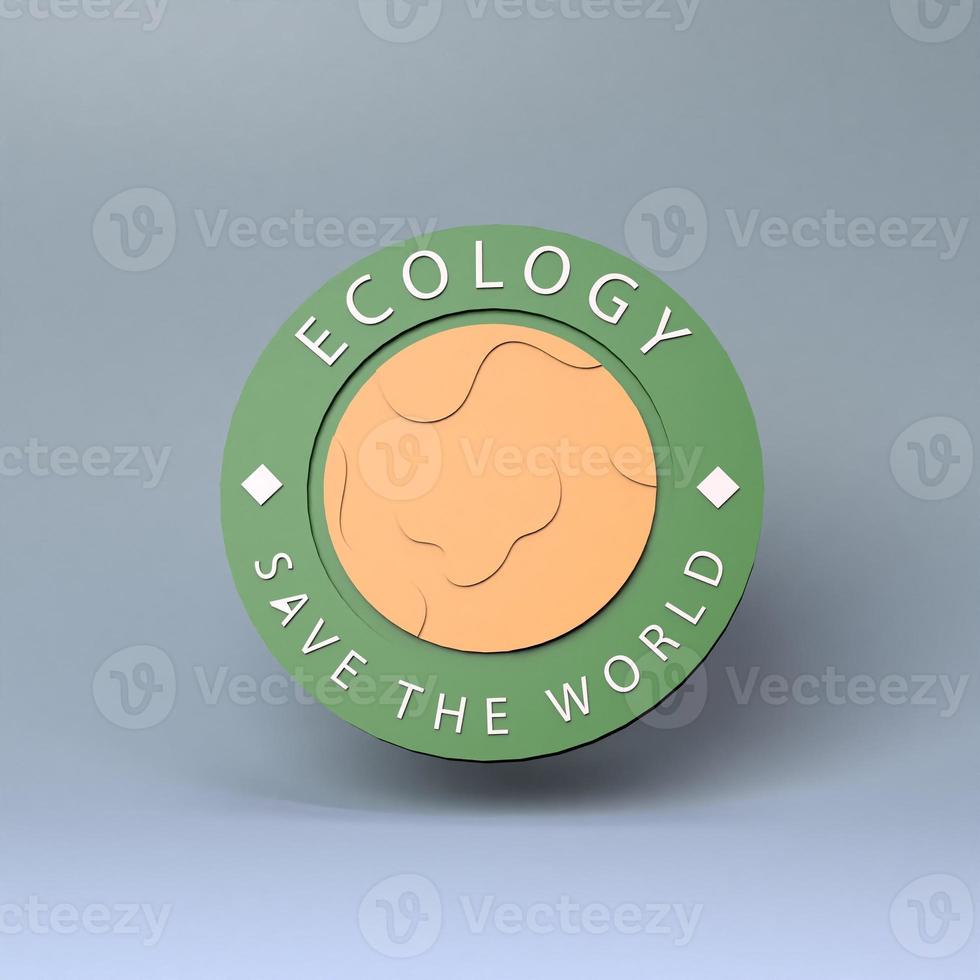 ícone sobre o tema do eco. conceito de ecologia. ilustração de renderização 3D. foto