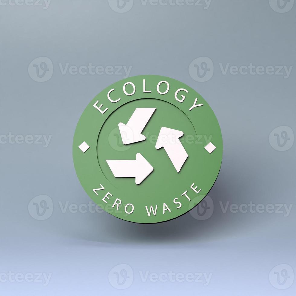 ícone sobre o tema do eco. conceito amigável de eco. ilustração de renderização 3D. foto