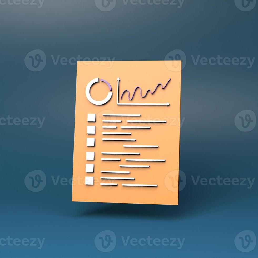 ícone de gráfico com informações. ilustração de renderização 3D. foto