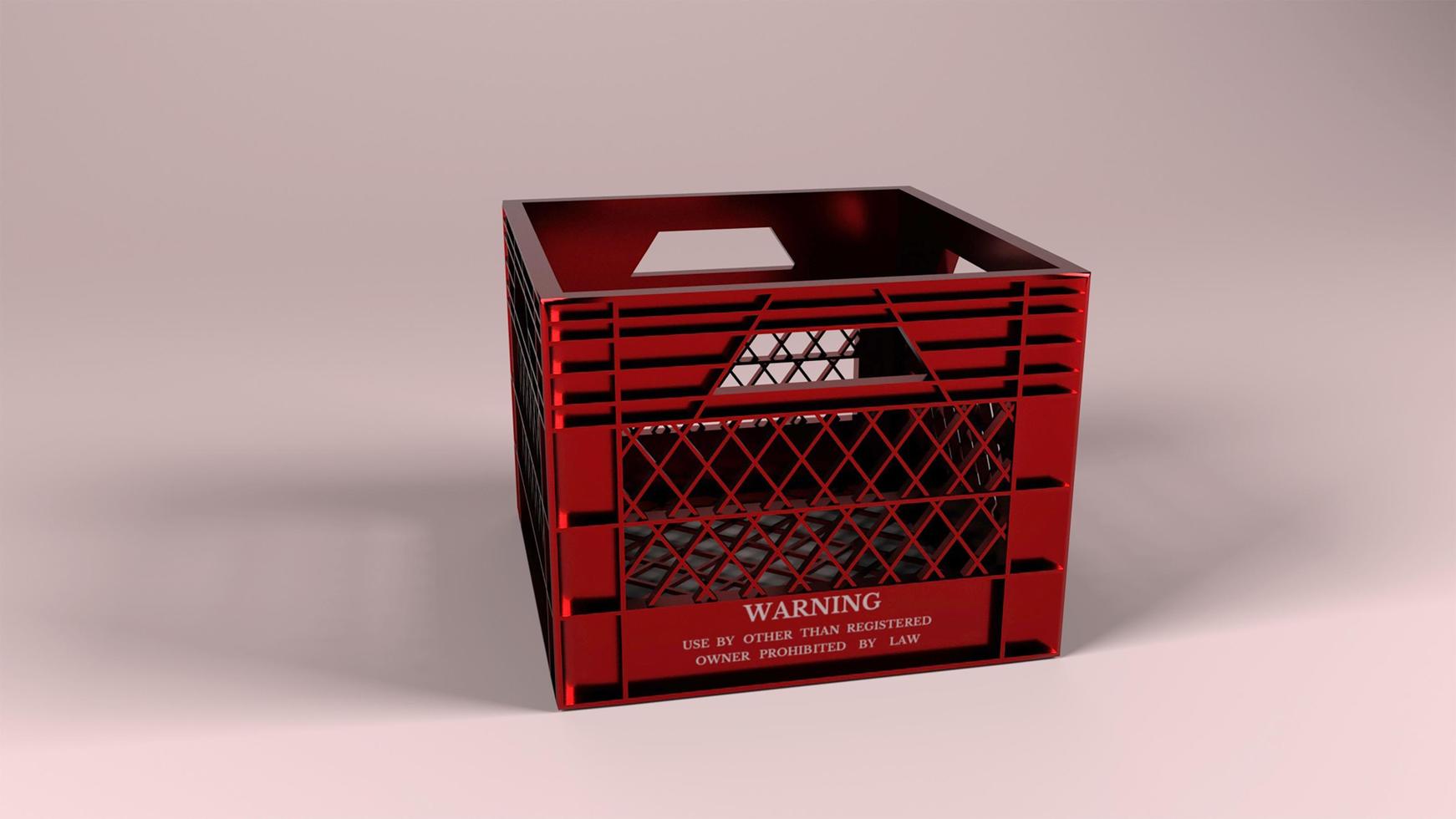 3d renderização cesta de compras vermelha em branco no fundo branco foto