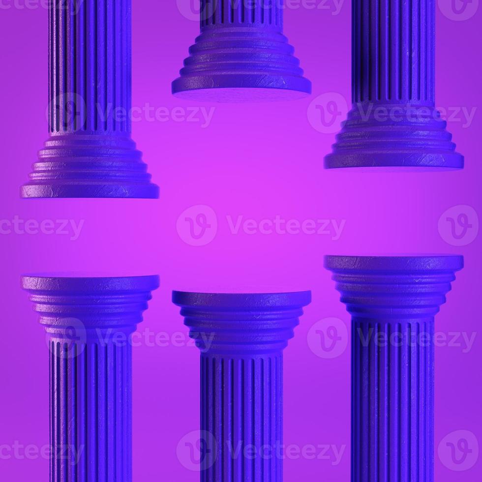 colunas violetas em fundo roxo foto