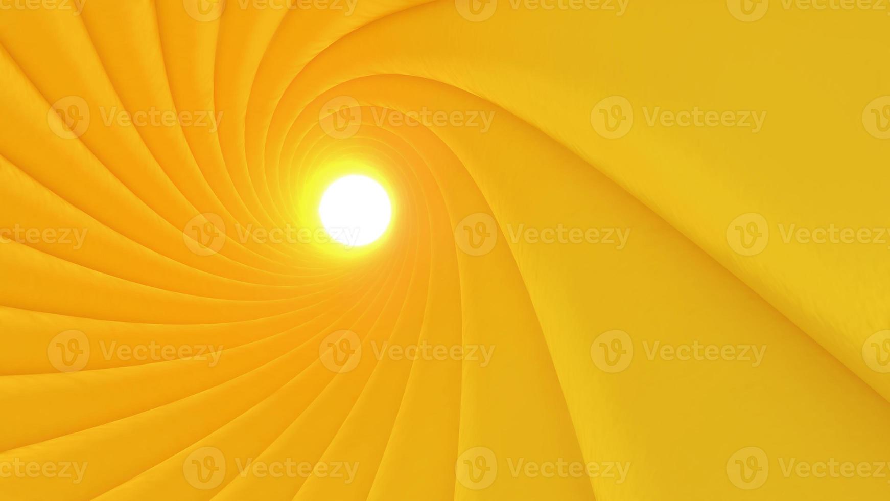 imagem abstrata de um redemoinho de um túnel amarelo., fundo geométrico, renderização em 3d foto