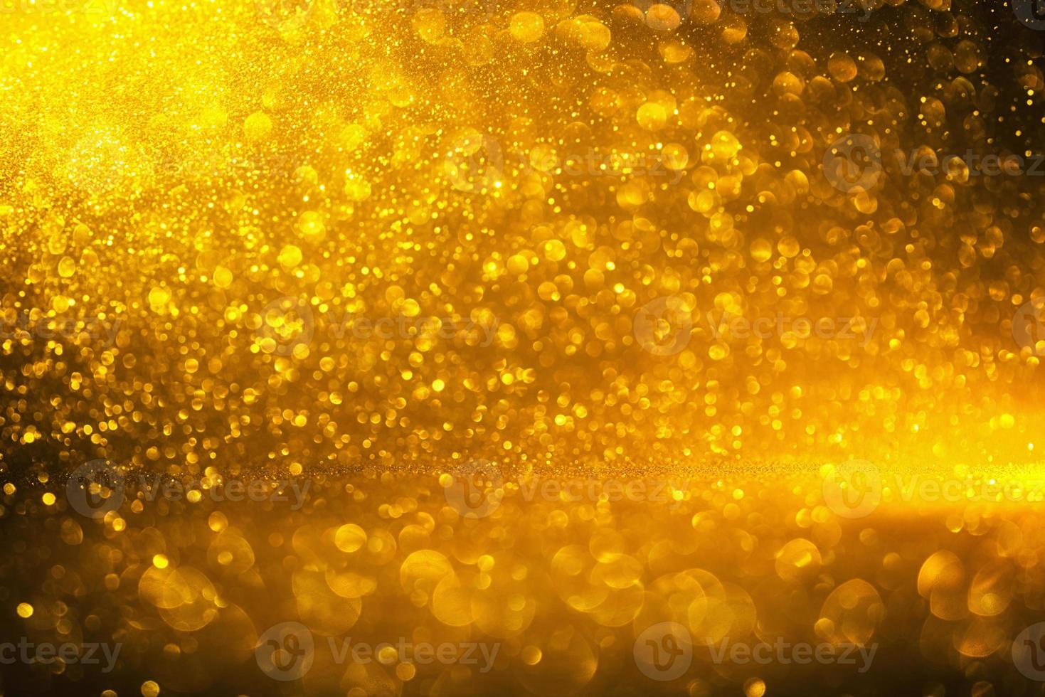 textura de iluminação de bokeh de brilho dourado turva fundo abstrato para aniversário, aniversário, casamento, véspera de ano novo ou natal foto