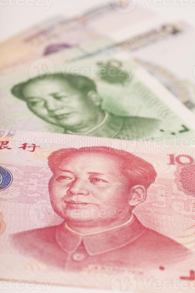dinheiro chinês yuan notas close-up foto