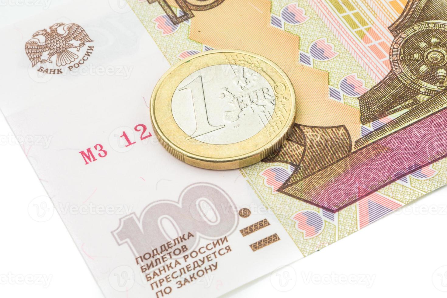 rublo russo e taxa de câmbio histórica do euro foto