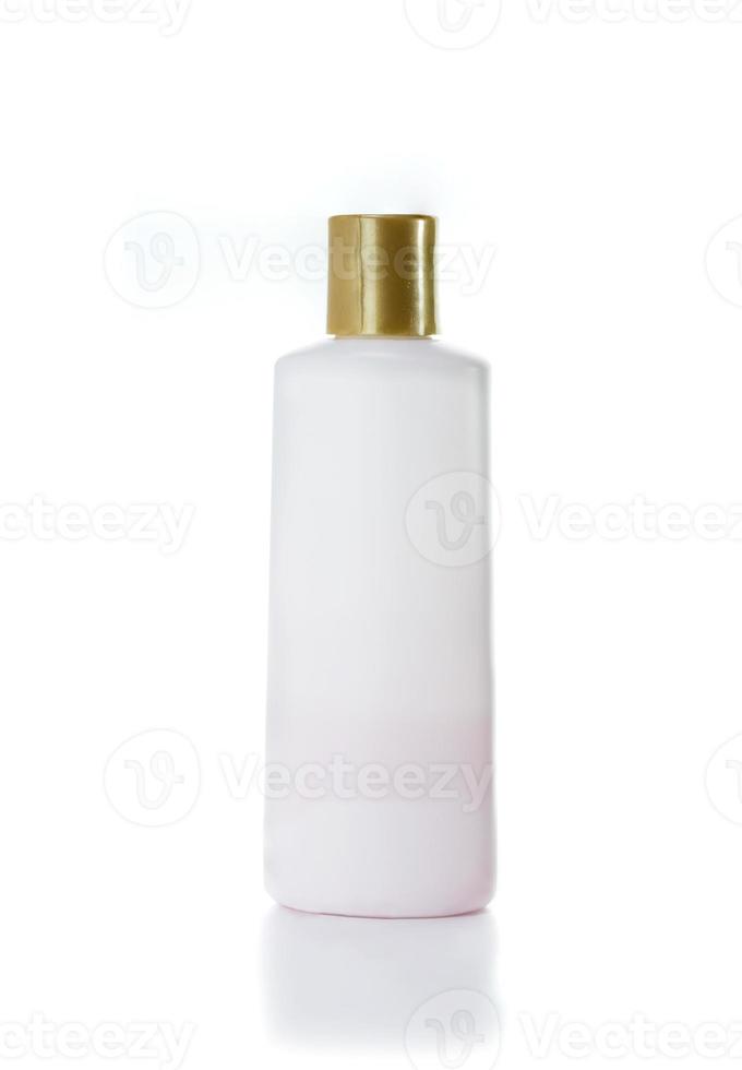shampoo loção para o corpo em branco ou recipiente de sabonete líquido foto