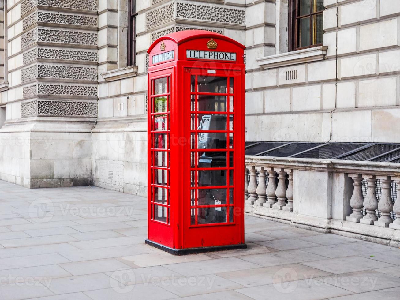 caixa de telefone vermelha hdr em londres foto