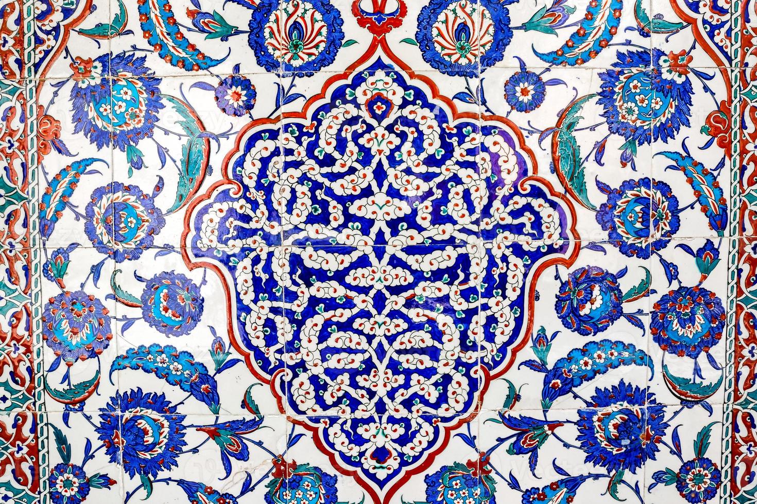 azulejos azuis turcos foto