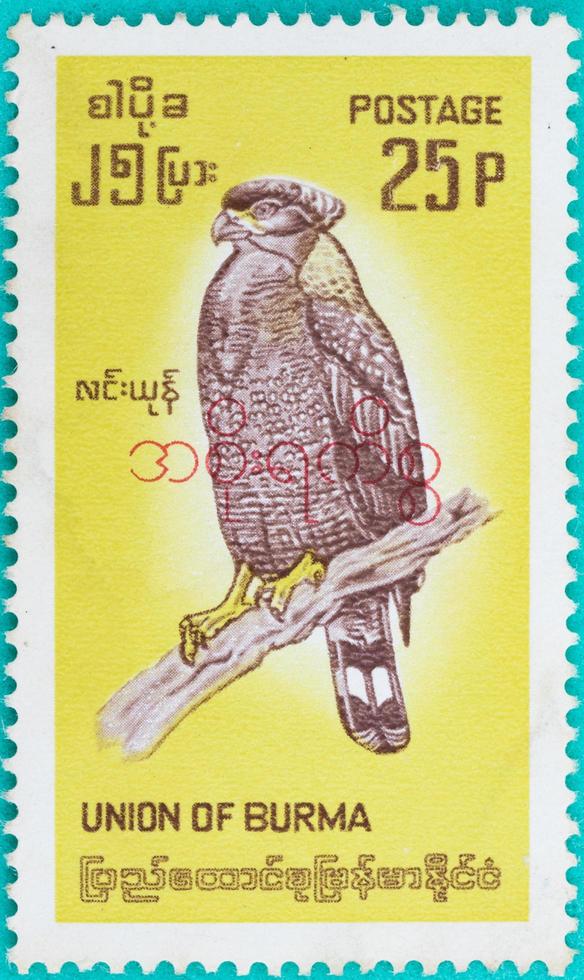 selos postais foram impressos em união da birmânia foto