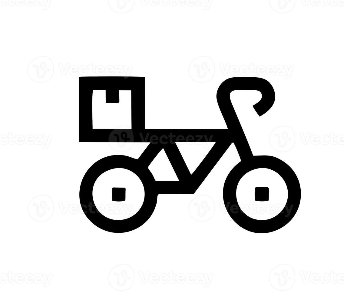 ilustração de bicicleta em preto sobre fundo branco, design de bicicleta em um fundo branco foto