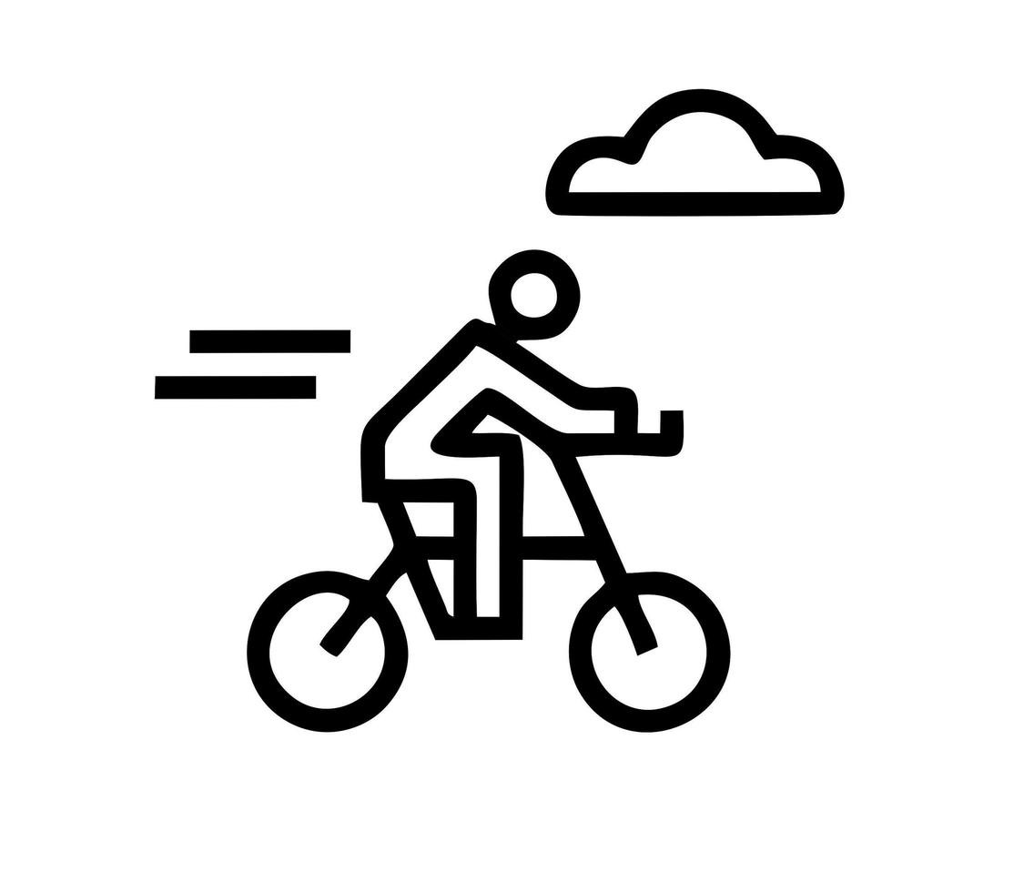 ilustração de bicicleta em preto sobre fundo branco, design de bicicleta em um fundo branco foto