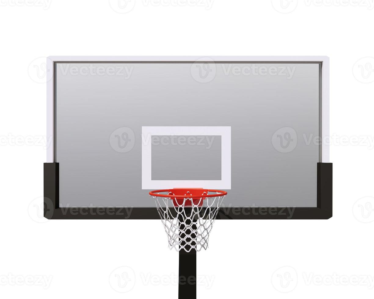 cesta de basquete em fundo branco.3d renderização foto
