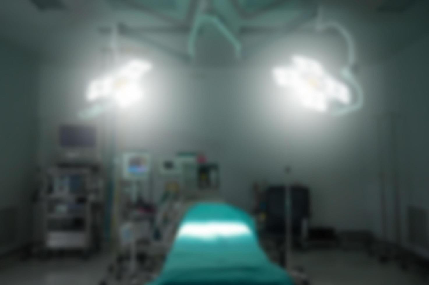 imagem borrada da sala de cirurgia ou sala cirúrgica no hospital. uma imagem desfocada de uso da sala de cirurgia como plano de fundo. foto