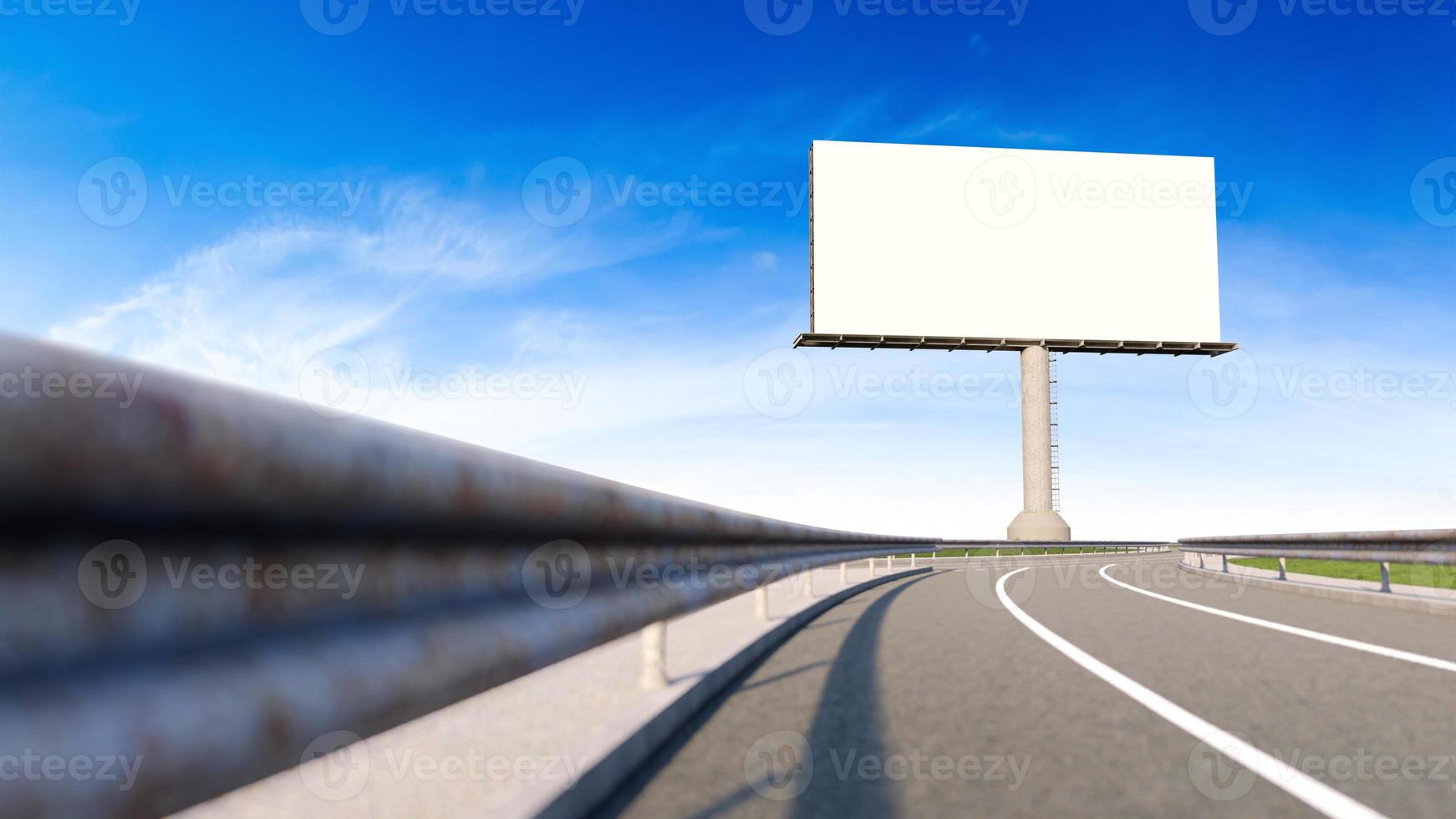 imagem de maquete do outdoor de renderização 3d ao lado da rodovia. foto