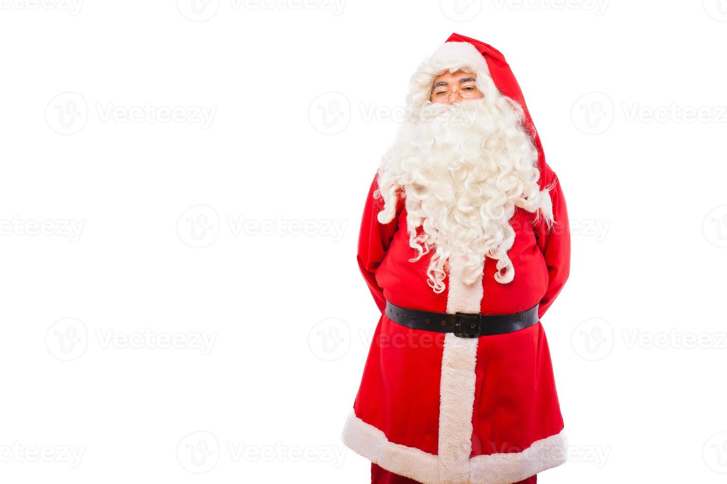 Papai Noel com branco, com espaço de cópia foto
