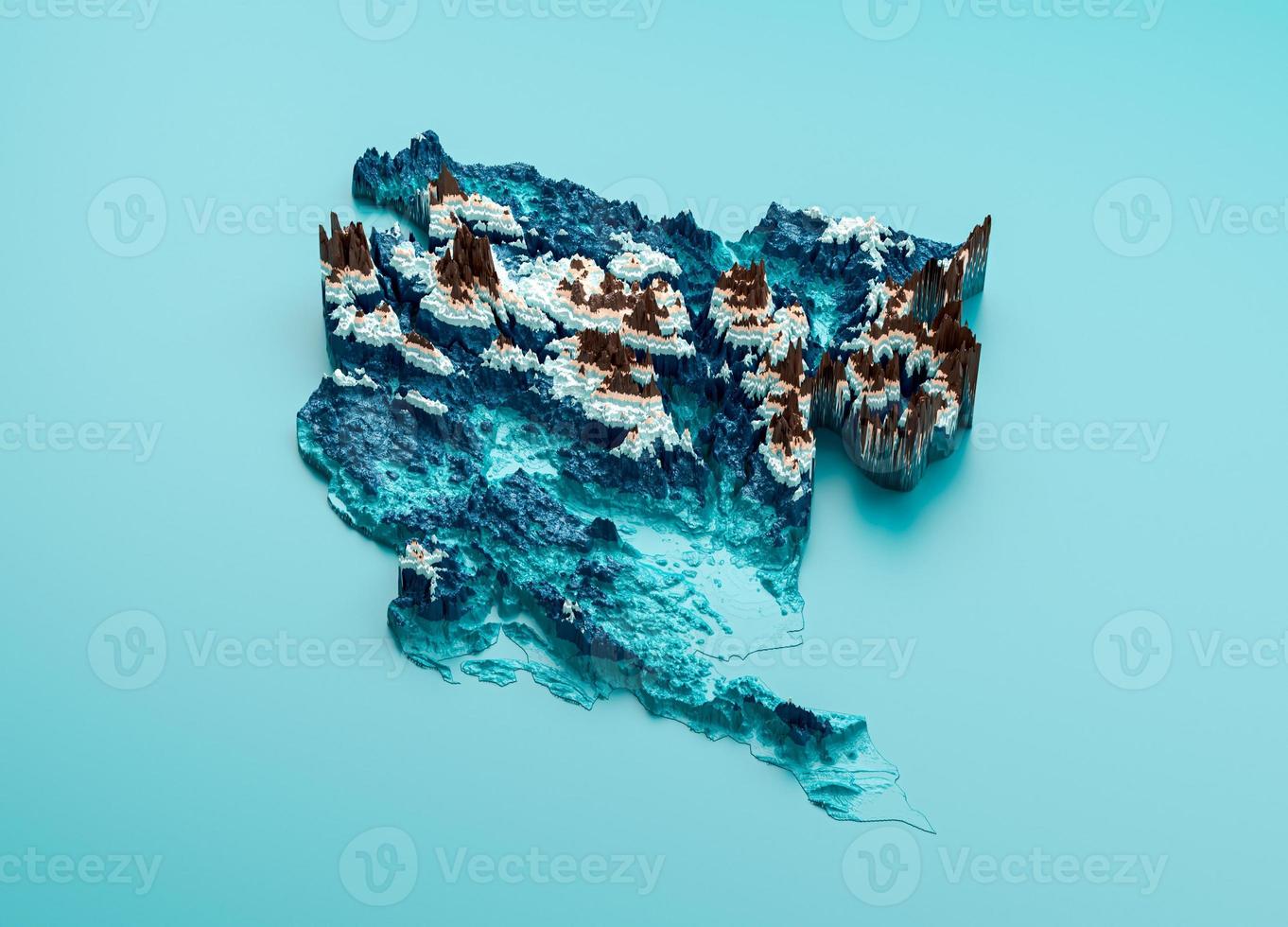 mapa topográfico montenegro matiz de elevação hipsométrica espectral mapa de relevo sombreado ilustração 3d foto