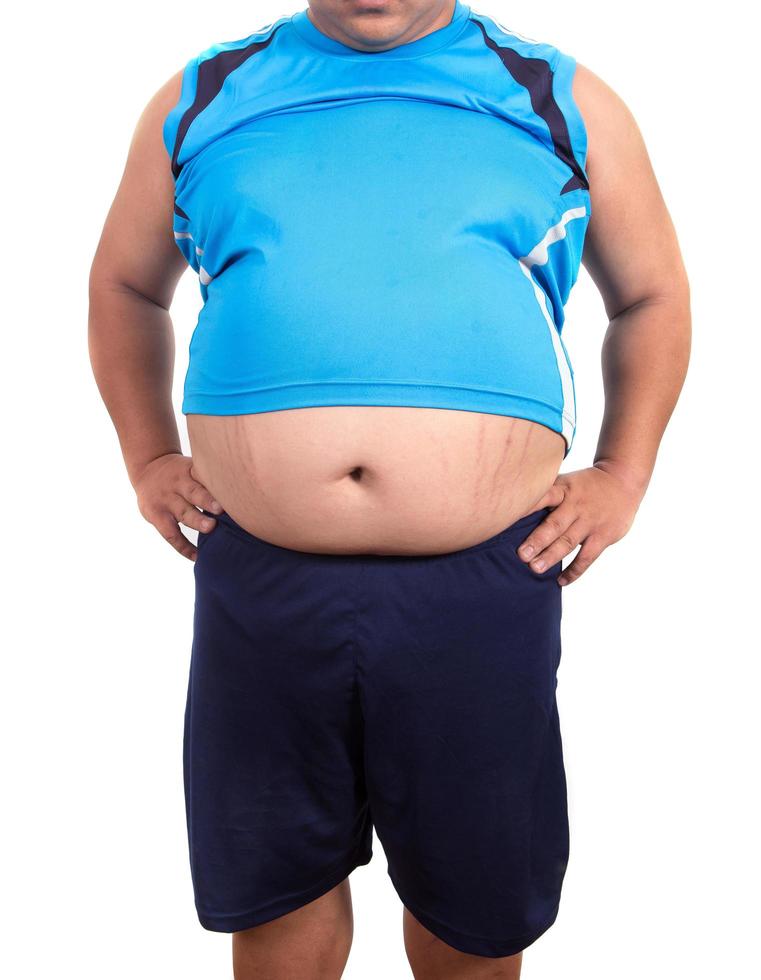 homem gordo com uma barriga grande. dieta foto