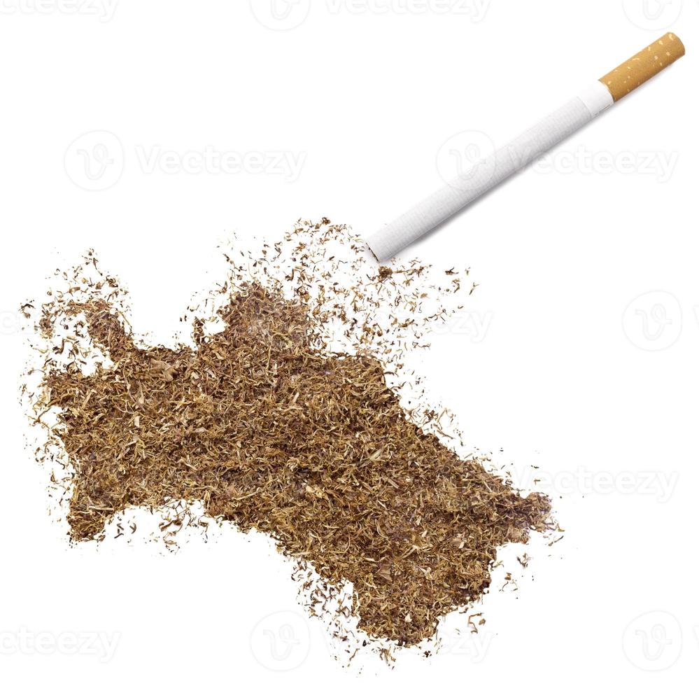 cigarro e tabaco em forma de turquemenistão (série) foto
