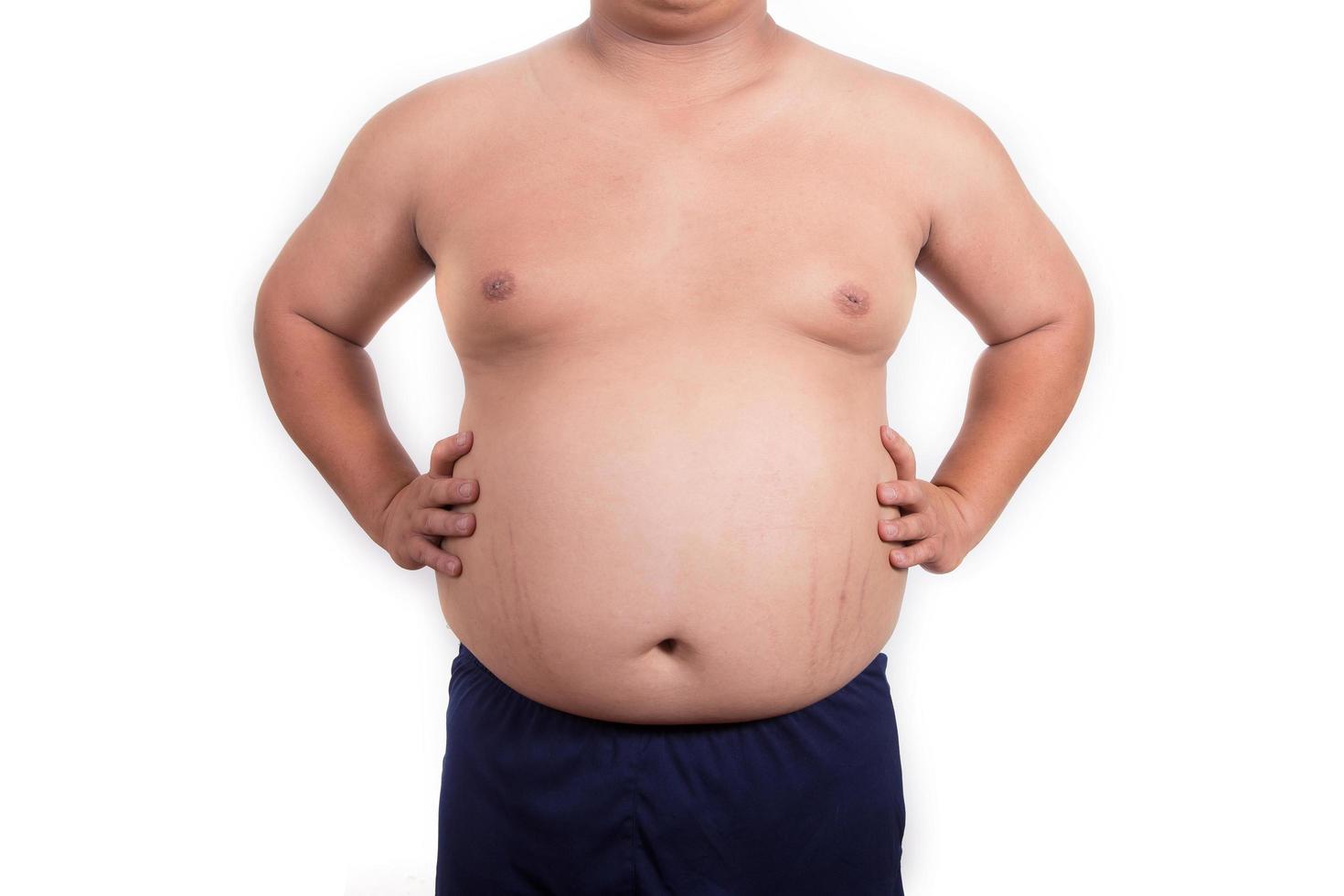 homem gordo com uma barriga grande. dieta foto