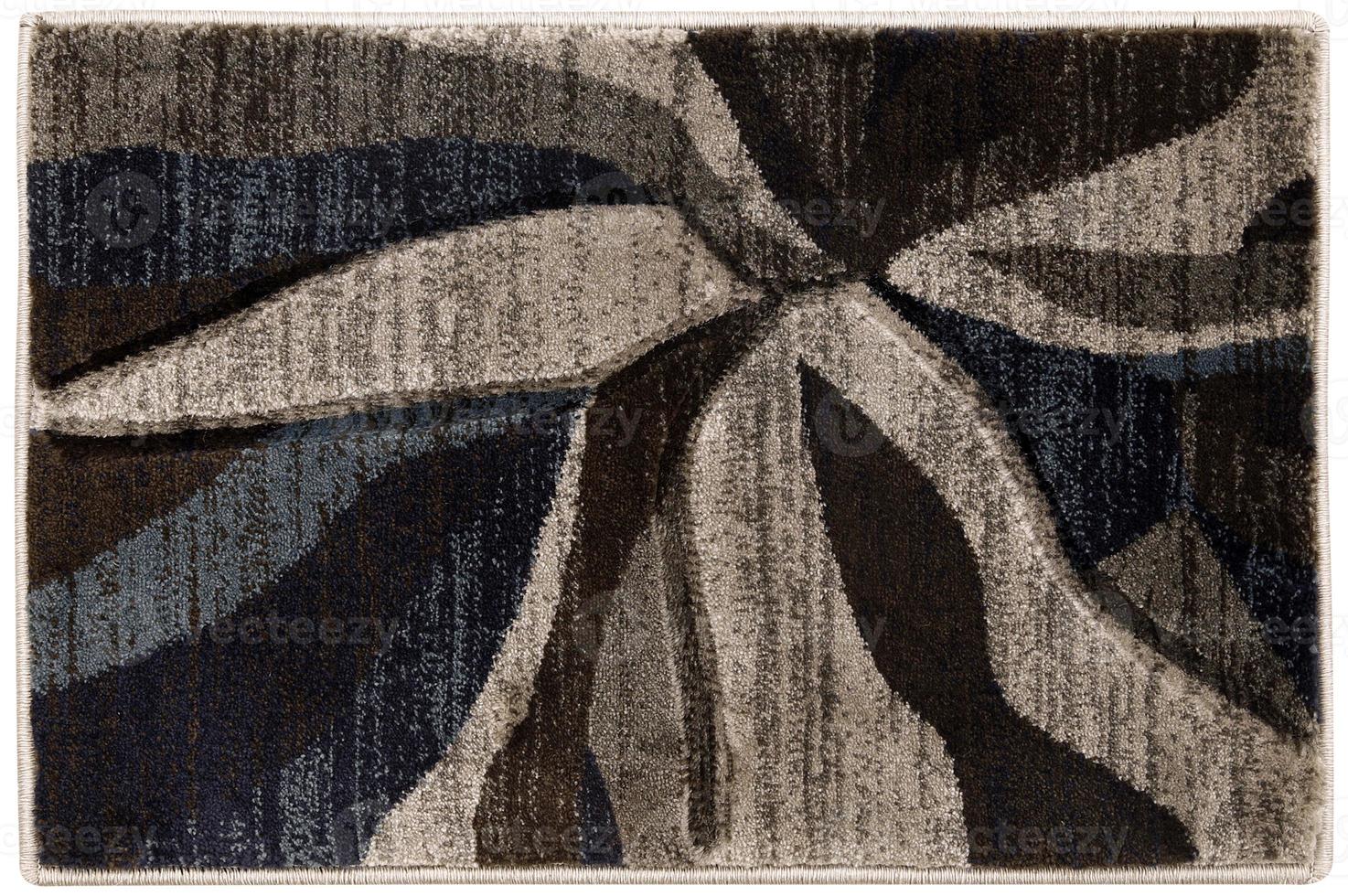 capacho multicolor vintage de lã ondulado azul preto bege foto