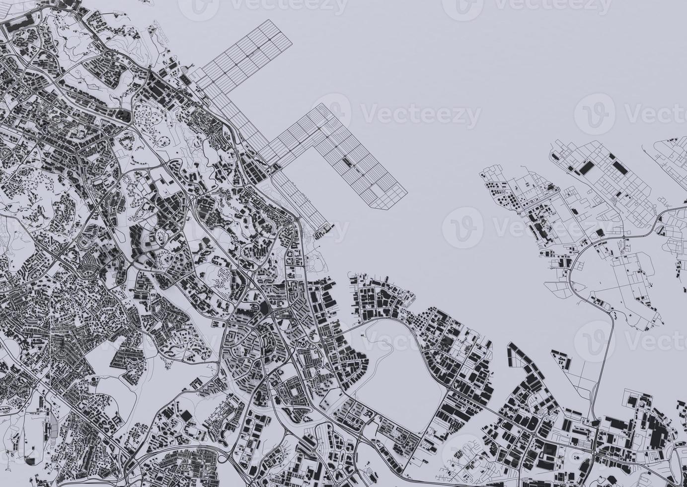 vista superior da cidade grande. ilustração do cartão em um design gráfico casual. fragmento mumbai 3d renderização foto