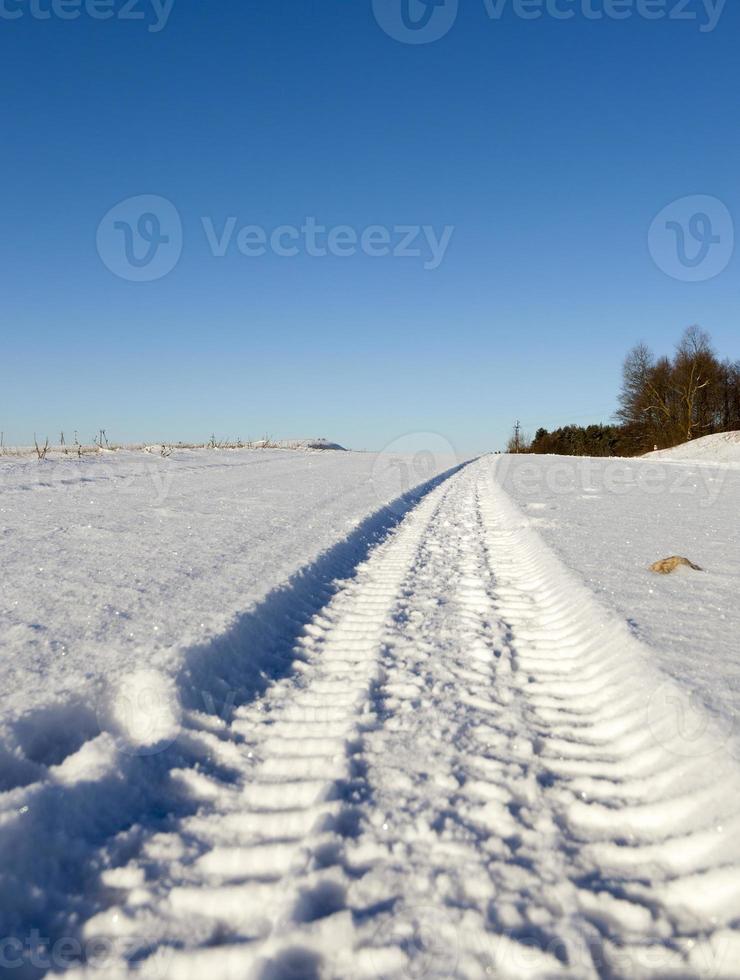 estrada sob a neve foto