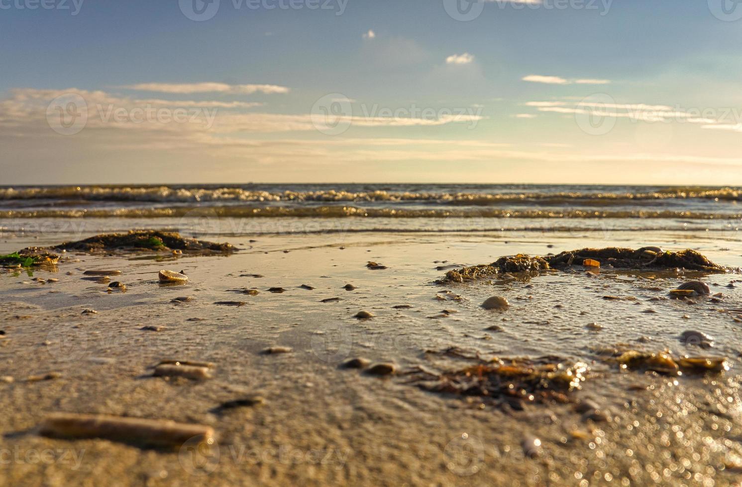 na praia de blavand dinamarca com vista para o mar foto