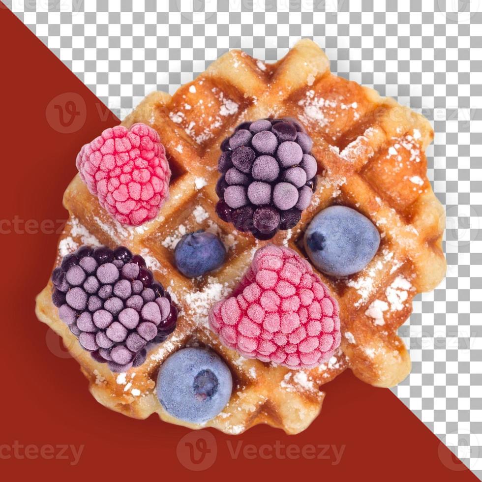 waffle isolado com frutas vermelhas foto