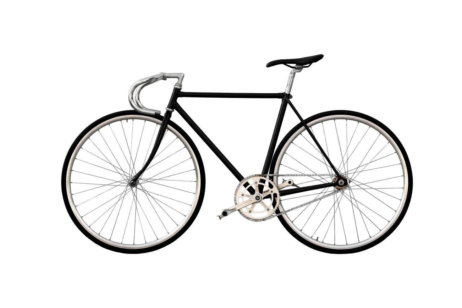 engrenagem fixa de bicicleta da cidade isolada no fundo branco foto