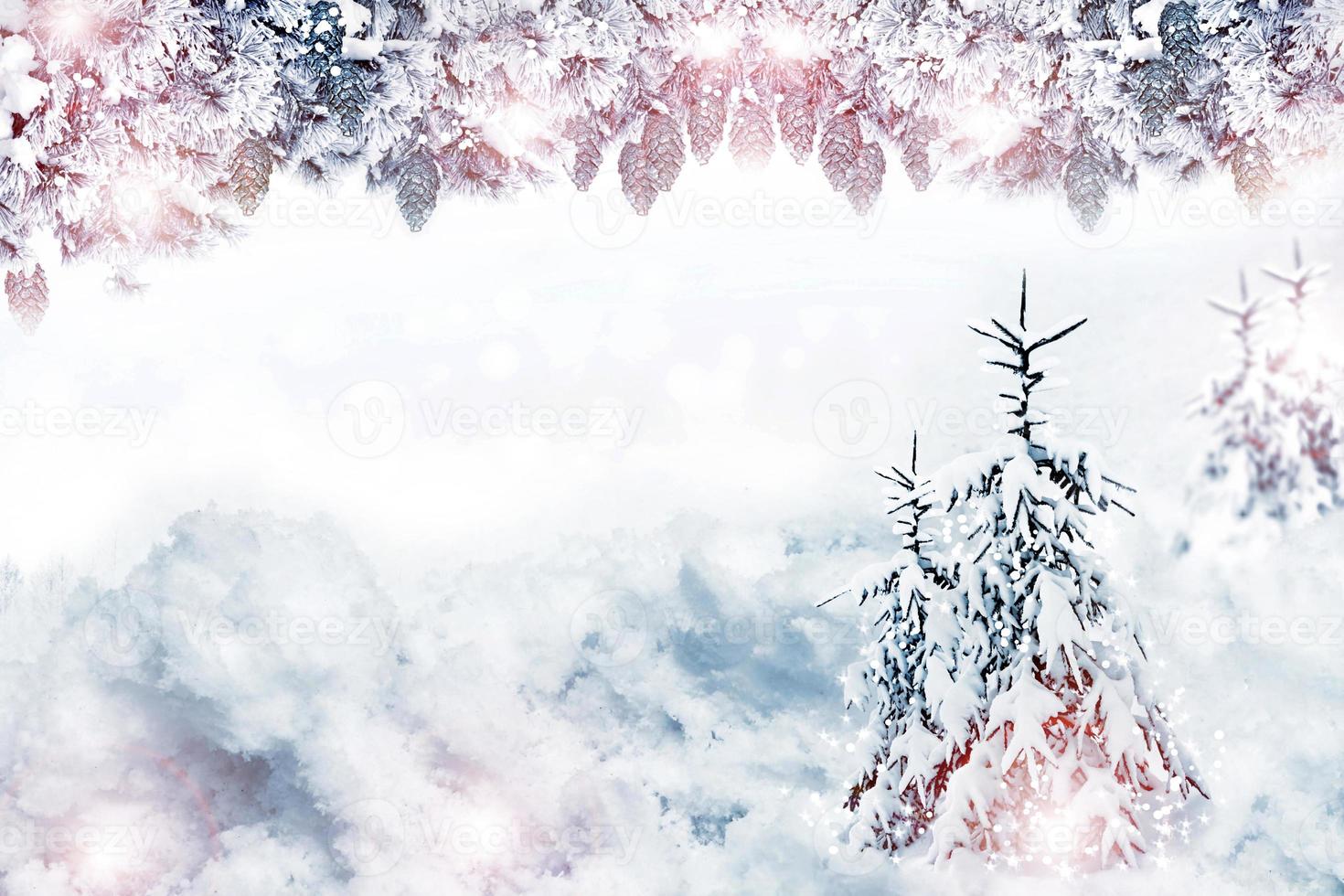paisagem de inverno. cartão de Natal. foto