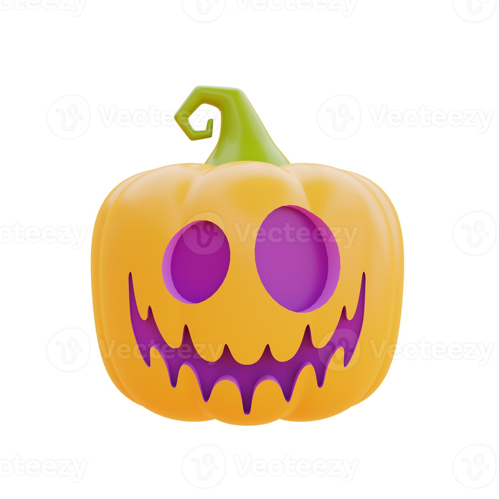 Conjunto De Abóboras De Halloween Renderização 3d Jack O Lantern