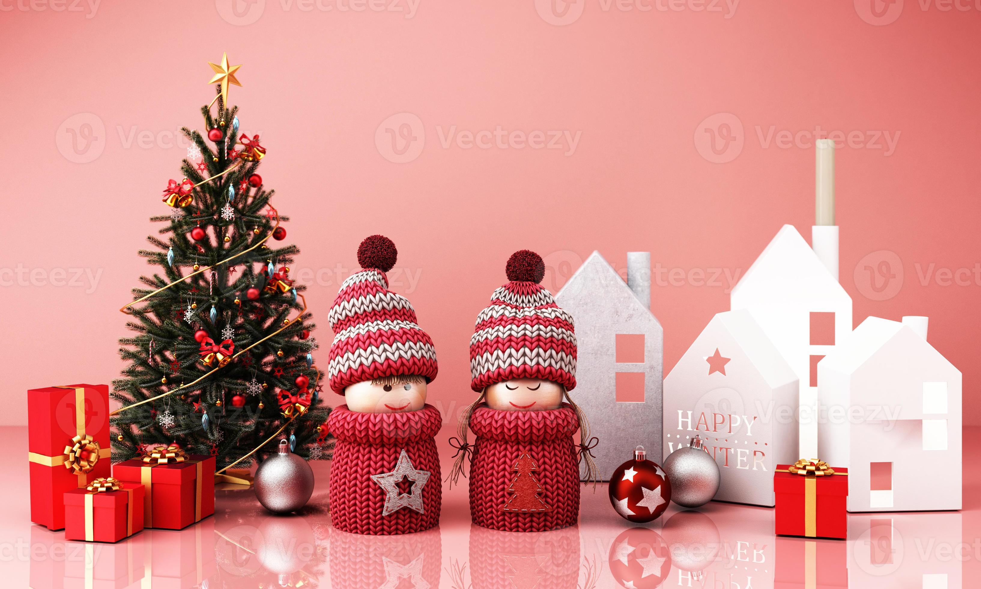 modelo de cartão de natal com árvore de natal e caixa de presente de doces  ao redor por forma geométrica ouro e textura preta renderização em 3d  10784275 Foto de stock no