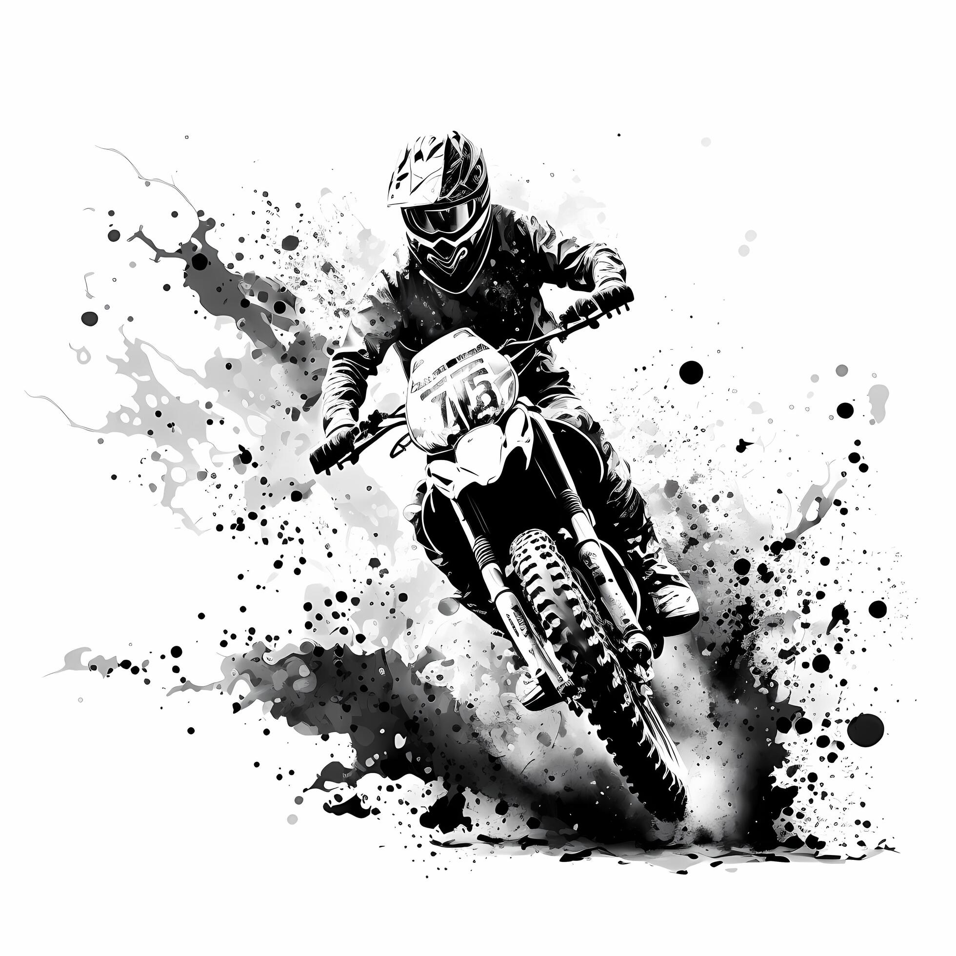 Motocross cavaleiro isolado sobre backgrorund branco. Estilo dos desenhos  animados . imagem vetorial de PhotoEstelar© 152785420