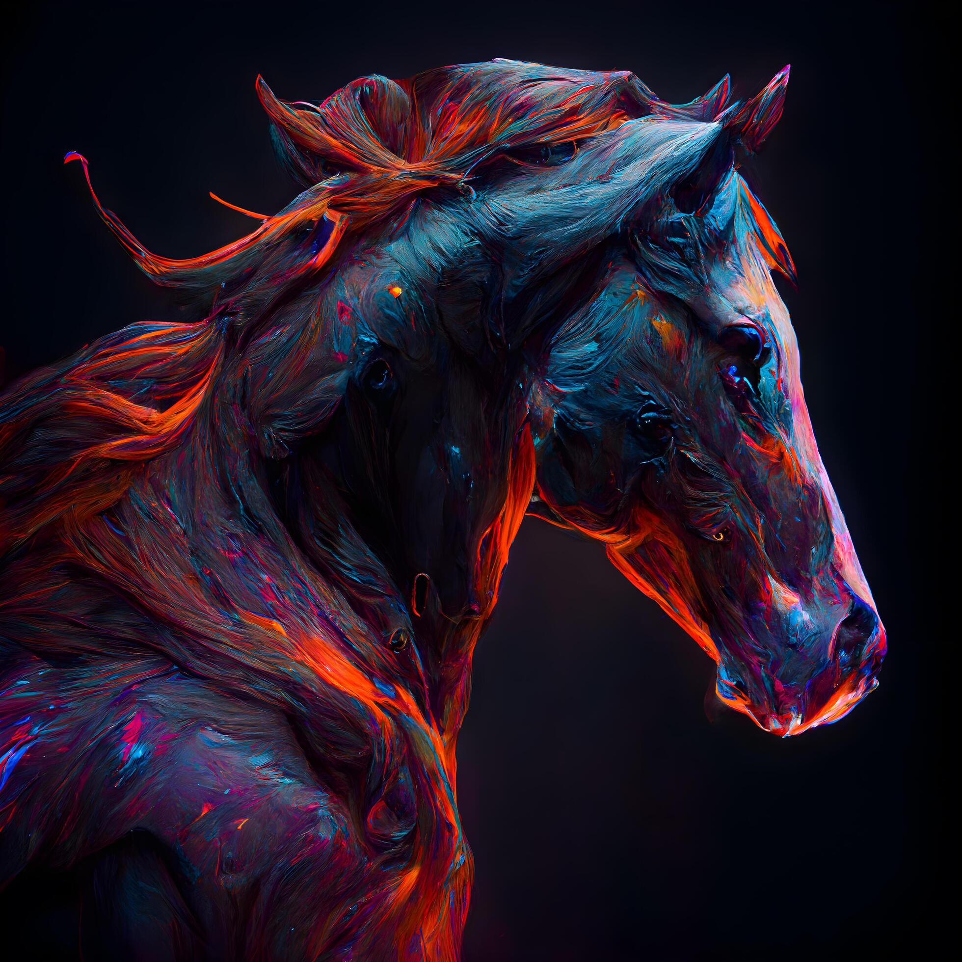 Baixe Obra de Arte de Cabeça de Cavalo Colorida PNG - Creative Fabrica