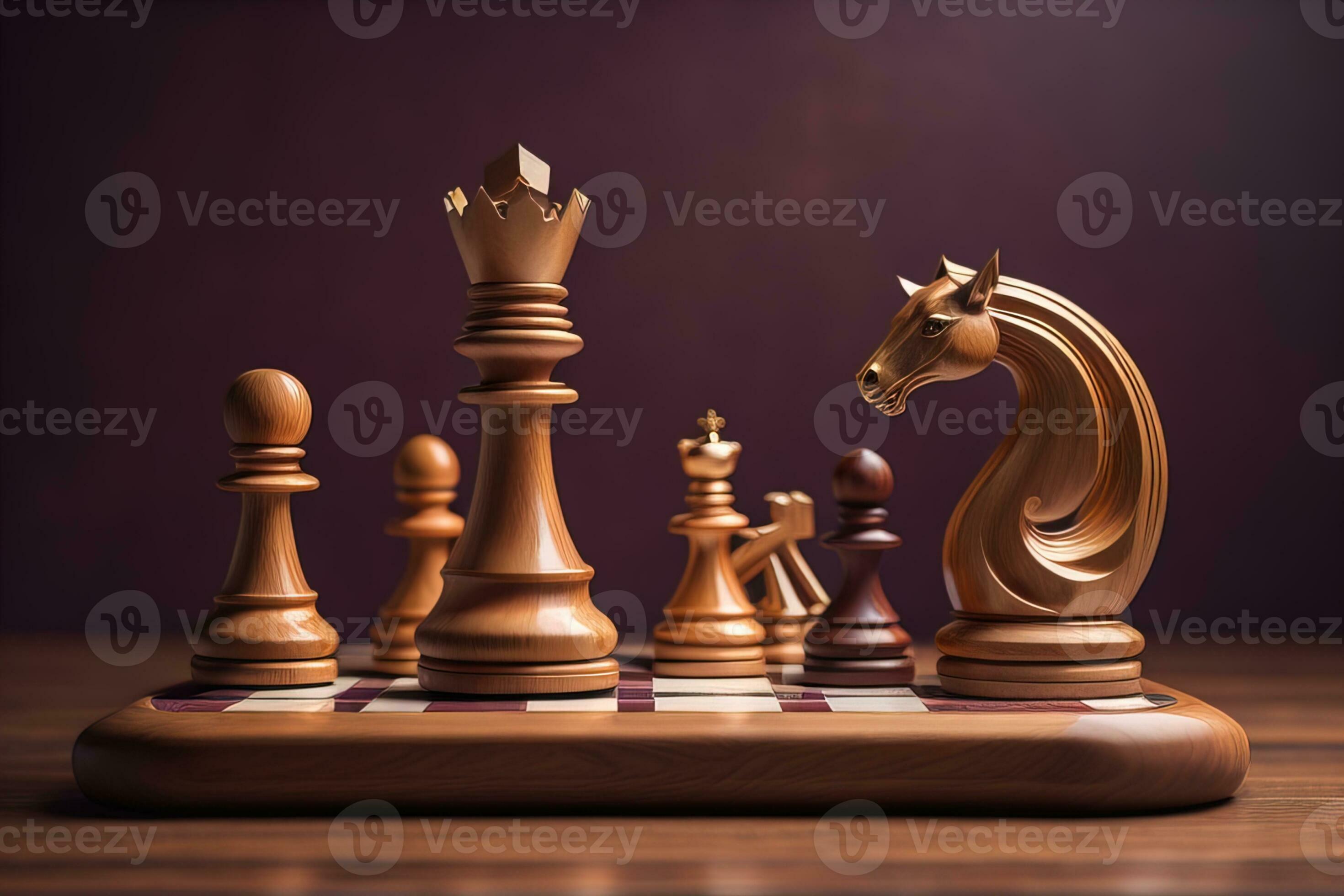 diferente xadrez peça em uma sólido cor fundo. ai generativo 27065411 Foto  de stock no Vecteezy