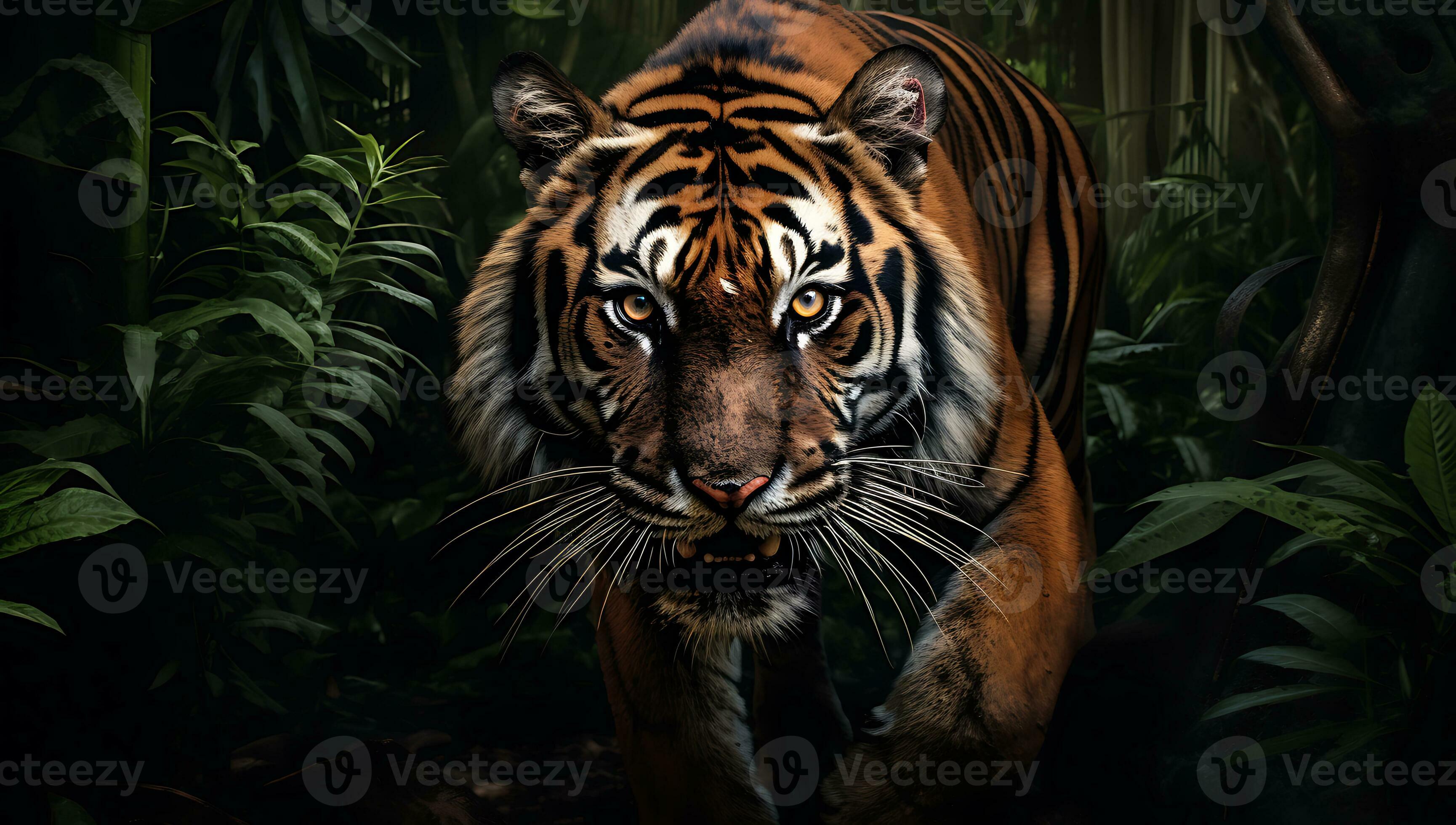 Renderização 3d de forma de tigre