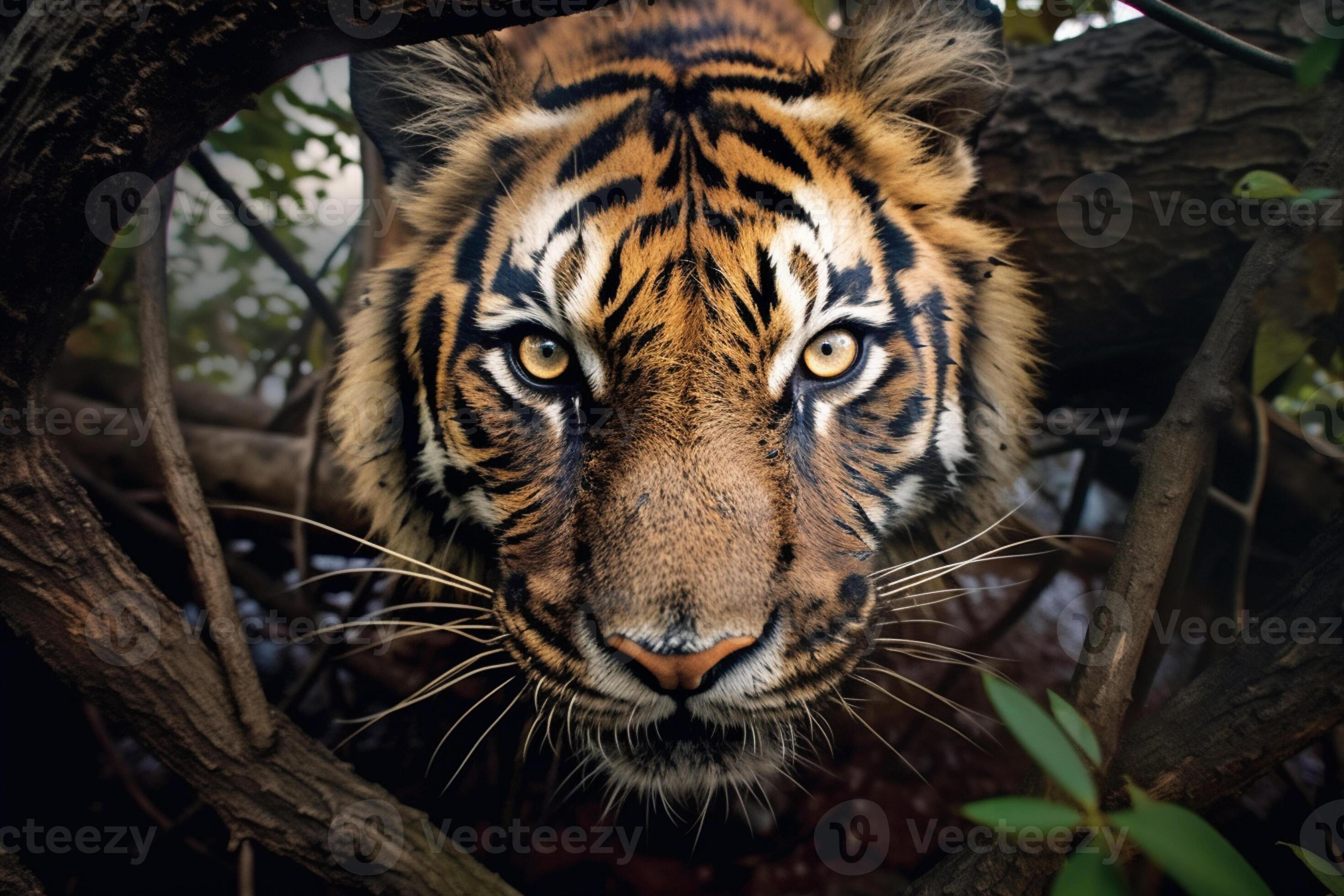 Fundo Tigre Sentado Na Neve Olhando Para A Câmera Fundo, Tigre De