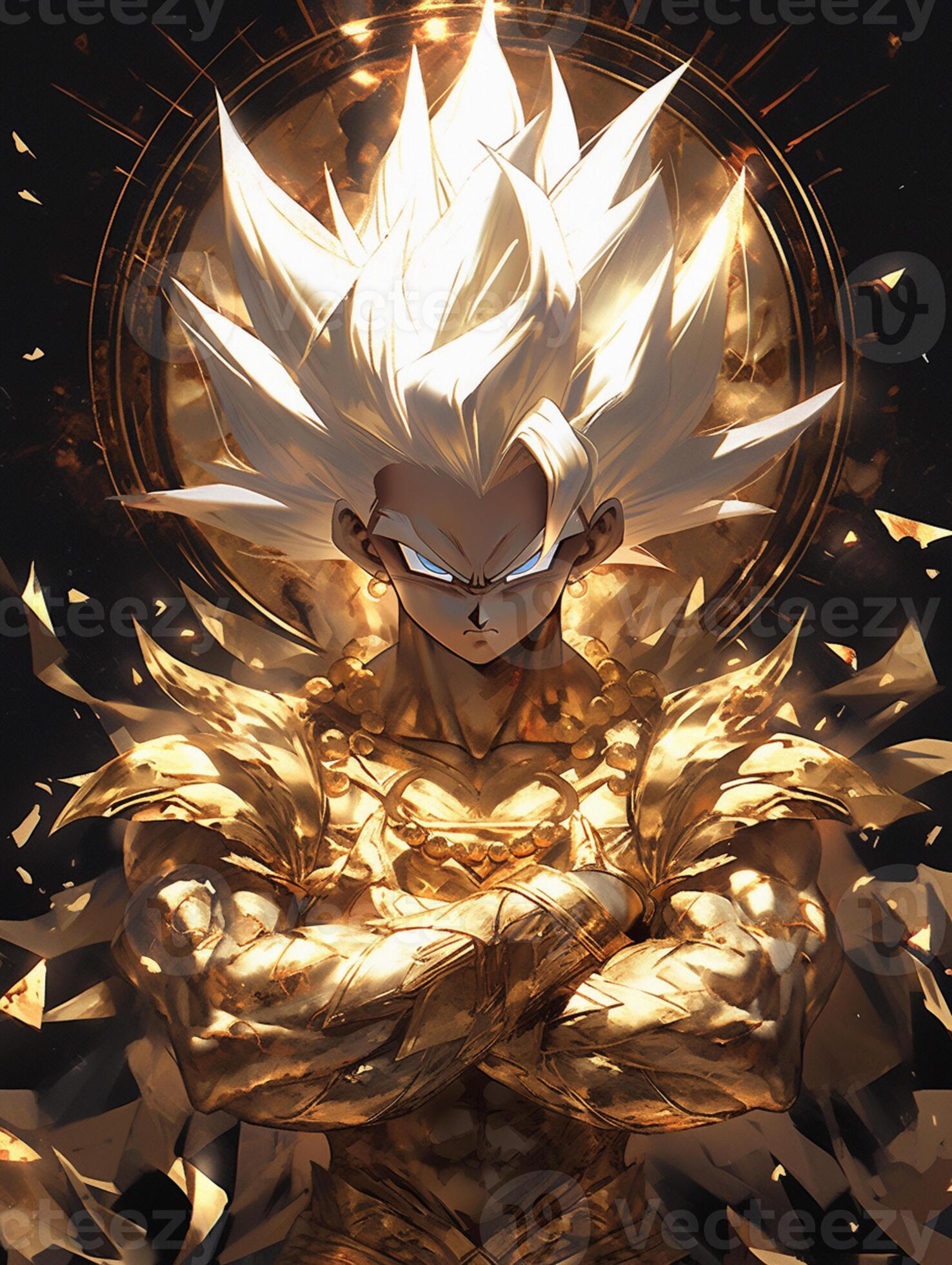 Pequeno personagem de desenho animado goku com desenho de esqueleto de  fundo gerado por ia