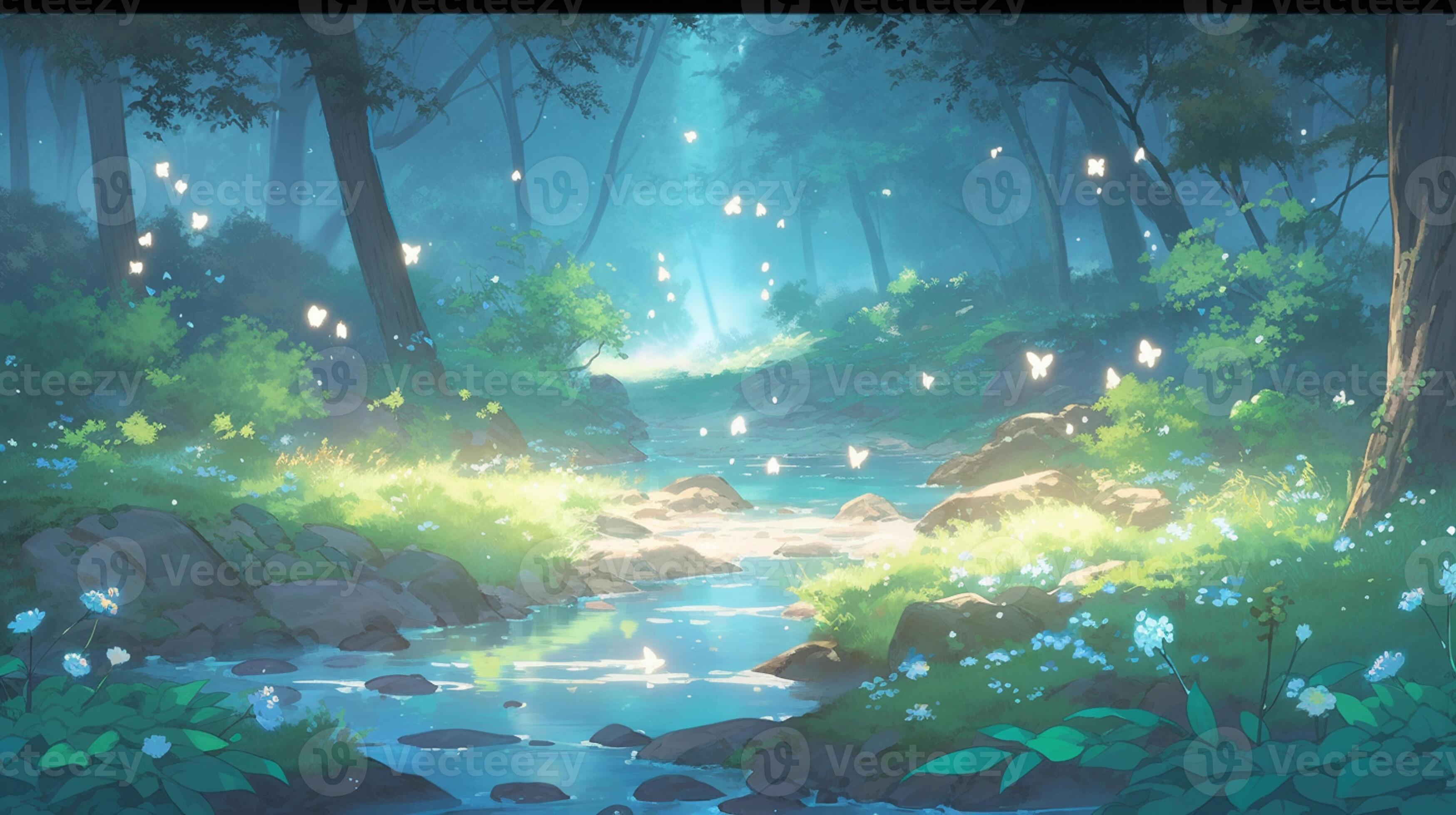 Papel de parede HD para desktop: Anime, Flor, Floresta, Original
