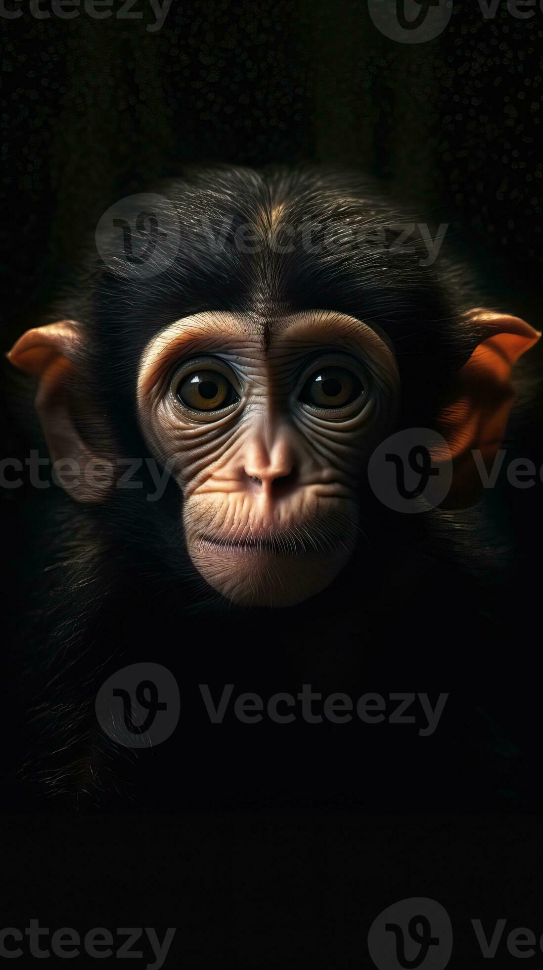 Macaco chimpanzé na selva retrato de um gorila generative ai