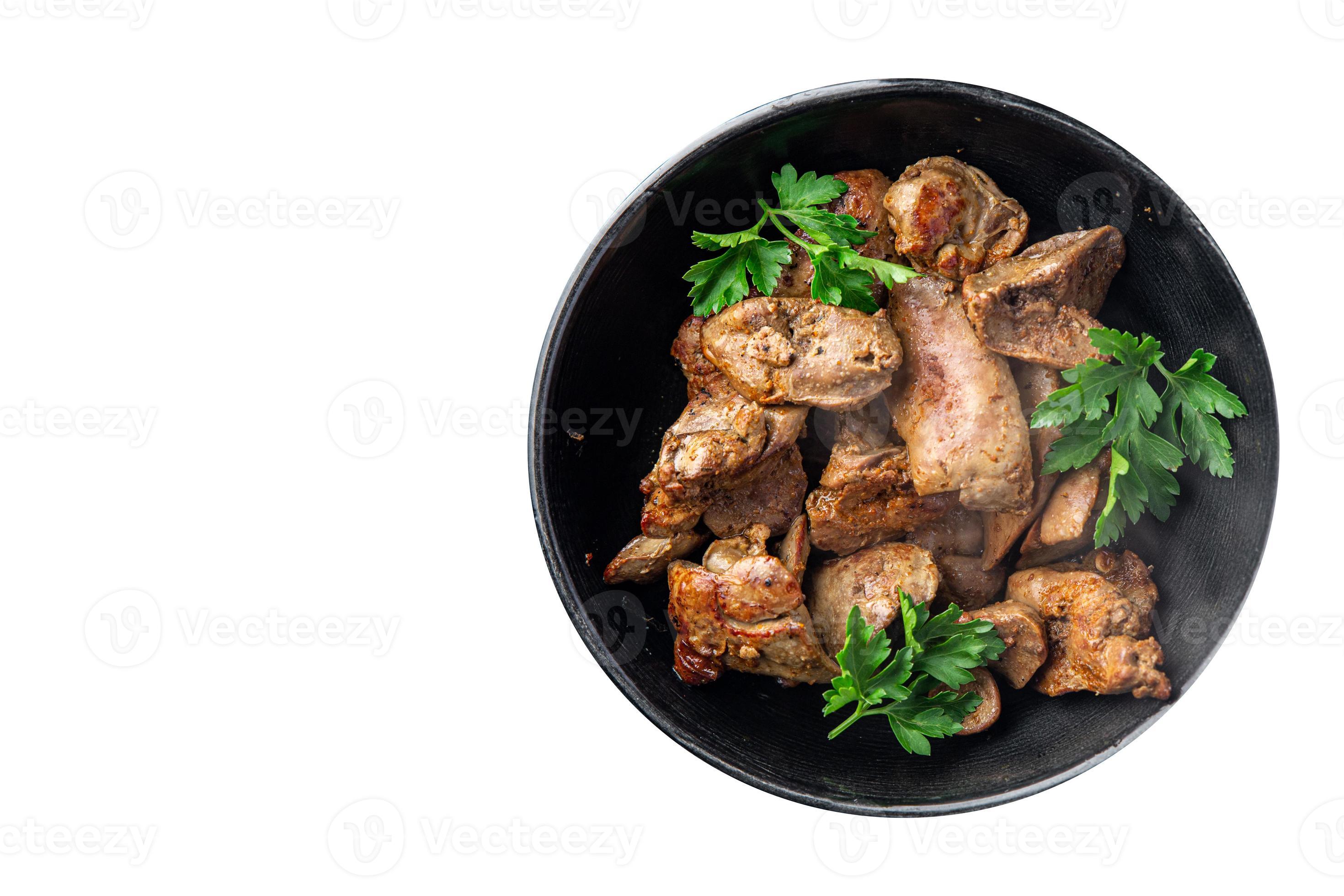 Fígado de frango cozido frito miudezas keto ou dieta paleo 4694812 Foto de  stock no Vecteezy